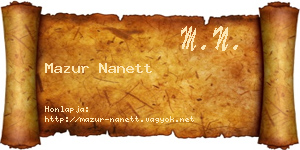 Mazur Nanett névjegykártya